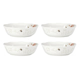 Butterfly Meadow 4-Piece Porcelain Soup Bowls Set, Floral Design, Microwave & Dishwasher Safe