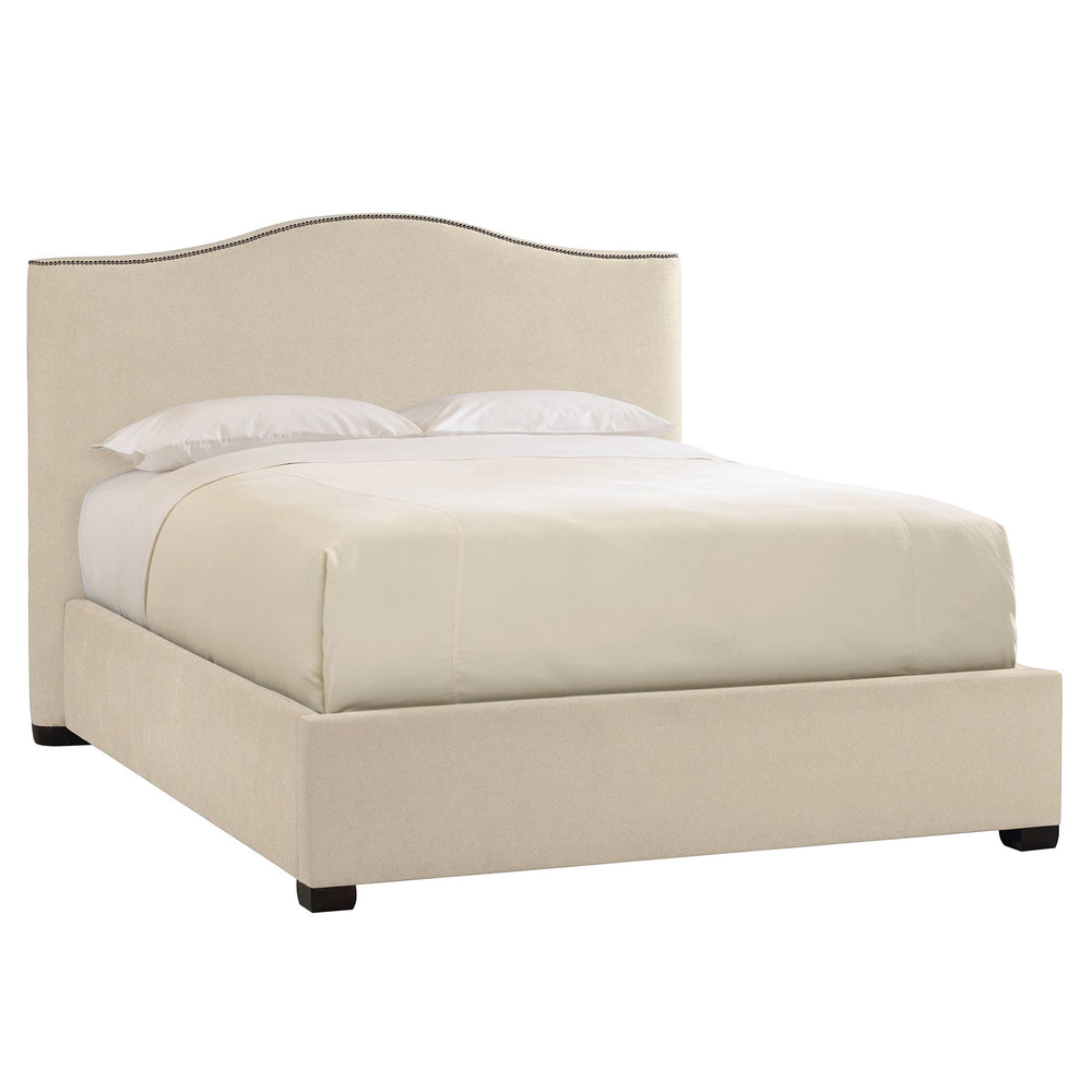 Bernhardt Bernhardt Graham Upholstered Queen Bed With Camelback Headboard, Nailhead Trim & Espresso Base K1576