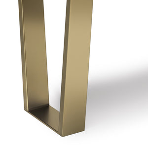 English Elm Lewis Handcrafted Cognac Acacia Bench with Gold U-Shaped Metal Legs, 42" Contemporary Accent Seat B136P158827