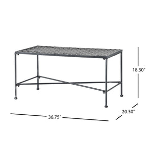 English Elm Christopher Knight Home® - LUNA Modern Black Iron Coffee Table, Powder-Coated Durable Frame, 36.75"W x 20.75"D x 18"H Stylish 57639.00