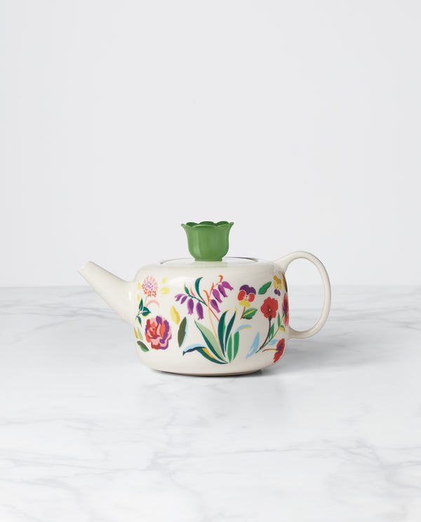Lenox Kate Spade Garden Floral Teapot White, WHITE STONEWARE 894638