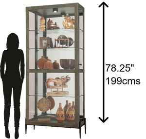 Hekman Furniture 680691 Ansel Ii Curio Cabinet - Elegant Glass Display With Adjustable Shelves & Led Lighting Features Smoke Grey Ansel Ii Curio Cabinet 680691