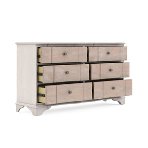 A.R.T. Furniture Alcove Dresser - Elegant Casual Traditional Design In Belgian Ivory & Washed Maple With Cedar Drawers Light Brown, White Acacia Solids,Maple Veneers,Metal 321130-2801