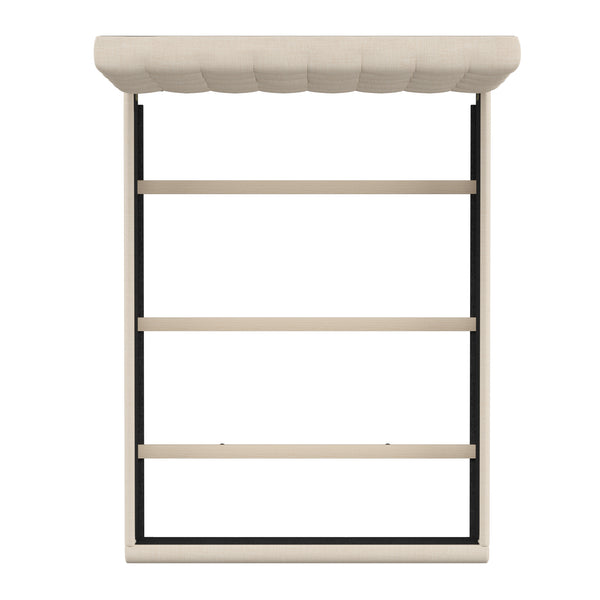 Homelegance By Top-Line Matson Button Tufted Linen Upholstered Bed Beige Linen