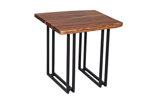 Porter Designs Porter Manzanita Live Edge End Table In Solid Sheesham Wood - Customizable, Heirloom Quality Design Brown Wood 05-196-07-2340w-kit
