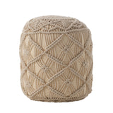 Christopher Knight Home® Noble House Macrame Cotton Pouf