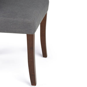 English Elm Walden Slate Grey Deluxe Dining Chair Set of 2 — Upholstered Linen Look, Curved Back, Solid Wood Legs B136P158588