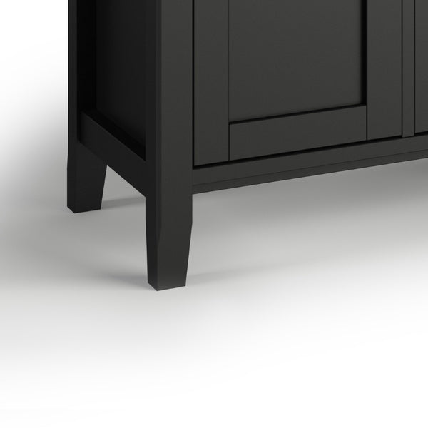 English Elm Warm 72" Black Tv Media Stand - Handcrafted Shaker Style With Storage & Cable Management Solution B136P159711-GIGA