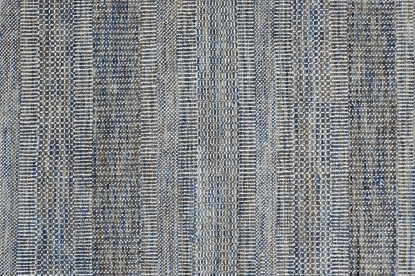 Feizy Rugs Janson Hand Knotted Wool And Viscose Rug With Textured Stripes For Casual Farmhouse Elegance Silver Wool,Viscose I92i6064blu000i10