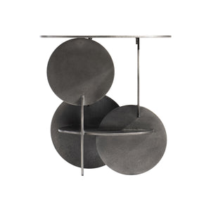 Bernhardt Bernhardt Sculptural Tribus Side Table In Graphite Cast Aluminum — Modern Accent Table 22"W X 23"H 321122