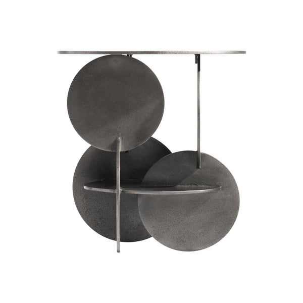 Bernhardt Bernhardt Sculptural Tribus Side Table In Graphite Cast Aluminum — Modern Accent Table 22"W X 23"H 321122