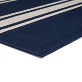 Christopher Knight Home® - Noble House - Cabana Outdoor 7'10" X 10' Stripe Area Rug, Navy and Ivory