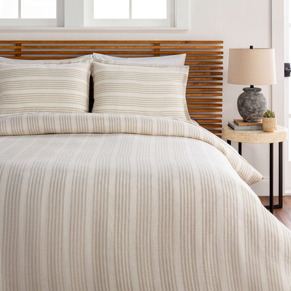 Surya Quinn Luxurious Linen Sham 88"W X 92"L - Charming Country Cottage Style, Machine Washable Comfort Ivory Linen,Linen Qin2000-fqset