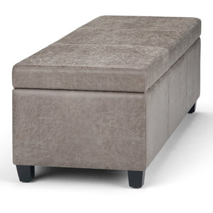 English Elm Avalon Storage Ottoman Bench - Stylish Distressed Grey Taupe, Hidden Storage & Comfortable Seating B136P158643