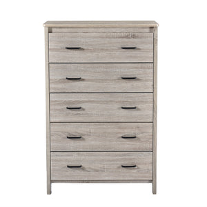 English Elm Christopher Knight Home® - Toolless 5-Drawer Chest with Faux Wood Finish, Moisture-Resistant MDF, Sleek Bar Handles, Compact Storage Oak 72039.00SONOAK