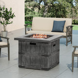 Christopher Knight Home® - Noble House - Finethy Outdoor 40,000 Btu Lightweight Concrete Square Fire Pit