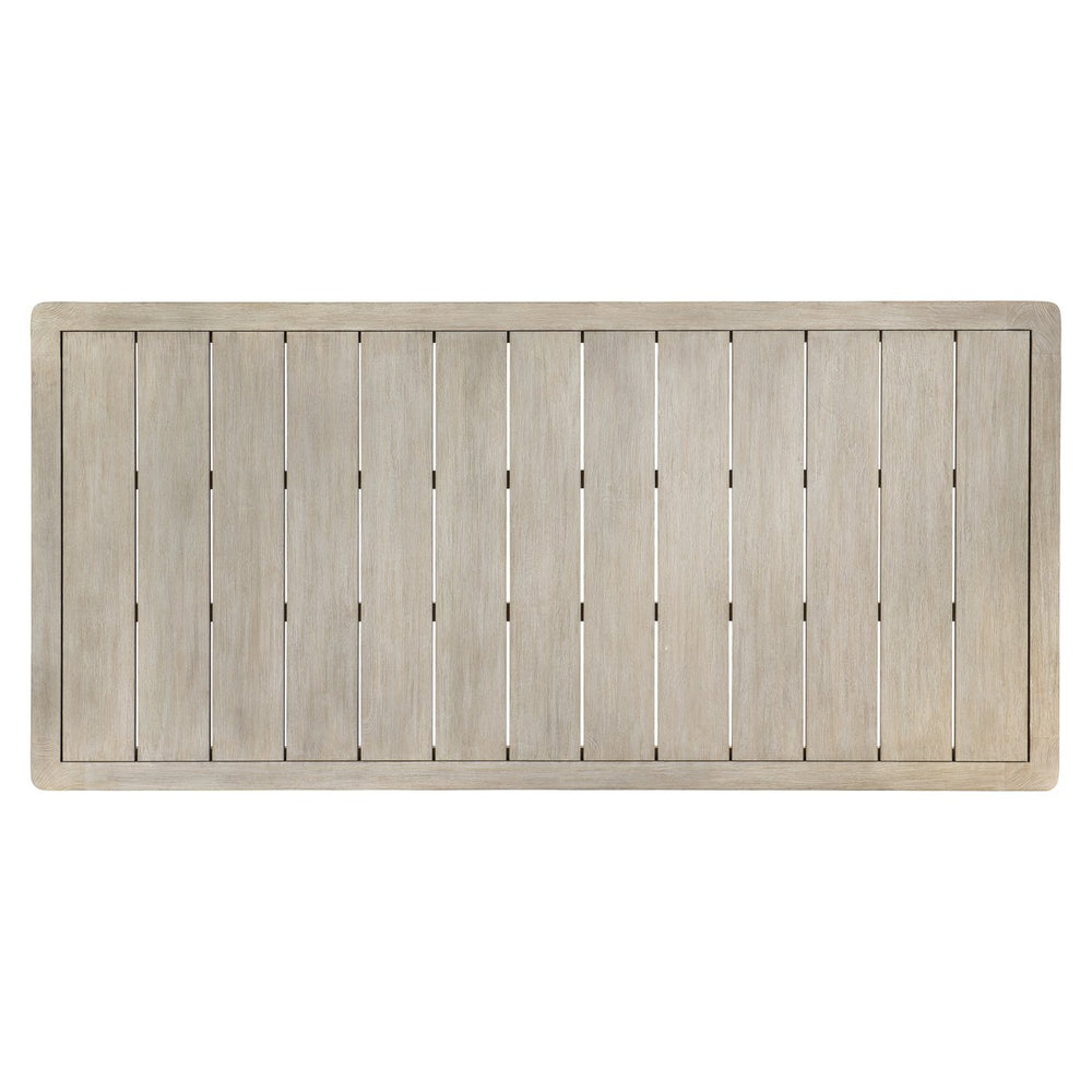 Bernhardt Bernhardt Siesta Key Carbonized Teak 88" Outdoor Dining Table Sea Oat Finish Slatted Classic Elegance X06222