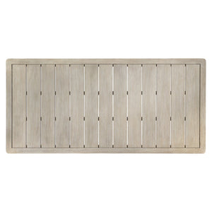 Bernhardt Bernhardt Siesta Key Carbonized Teak 88" Outdoor Dining Table Sea Oat Finish Slatted Classic Elegance X06222