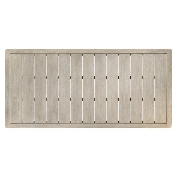 Bernhardt Bernhardt Siesta Key Carbonized Teak 88" Outdoor Dining Table Sea Oat Finish Slatted Classic Elegance X06222