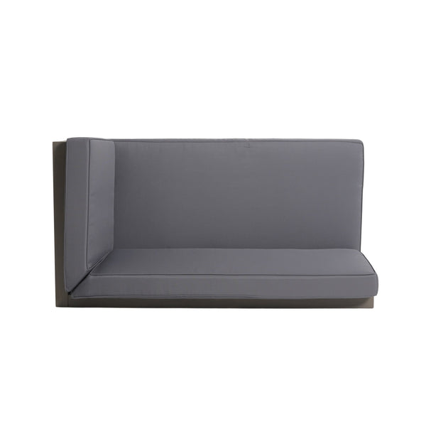 English Elm Brava Outdoor Acacia Corner Bench Set with Coffee Table for Patio Entertaining 57968.00DGY-64496.00GRY