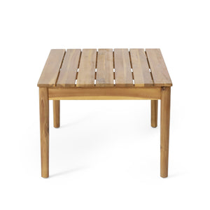 English Elm Christopher Knight Home® - BRYAN Teak Chat Set with Acacia Wood Frame & Wicker Seating — Loveseat, 2 Chairs, Coffee Table 73992.00GRY