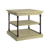 Homelegance By Top-Line Miranda Cornice Accent Storage Side Table Ivory White Engineered Wood