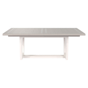 Bernhardt Bernhardt Stratum Dining Table With Mist Top & Polished Nickel Insets, Fossil Faux Stone Base, 82" 325224