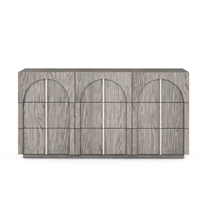 A.R.T. Furniture Vault Dresser - Elegant Mink Finish, Nine Spacious Drawers, Cedar-lined Bottoms & Modern Design Gray Parawood Solids,White Oak Veneers 285131-2354