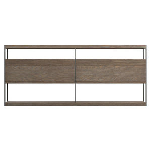 Bernhardt Bernhardt Casa Paros Rustic Modern Console Table With Playa Wood, Anthracite Metal Accents & Storage 317912