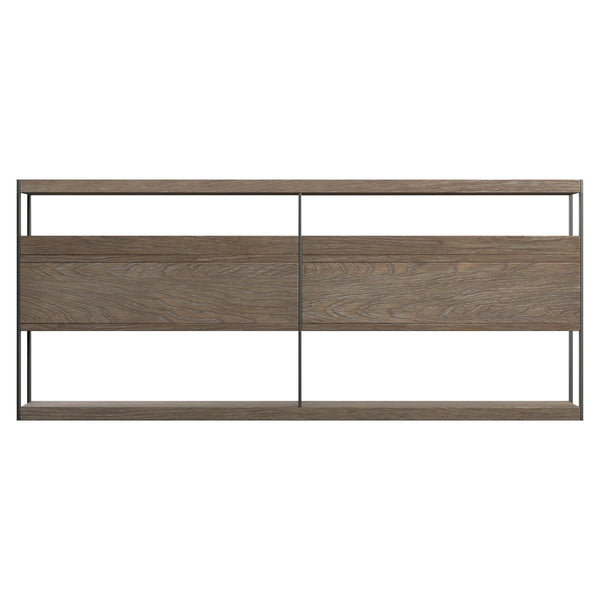 Bernhardt Bernhardt Casa Paros Rustic Modern Console Table With Playa Wood, Anthracite Metal Accents & Storage 317912