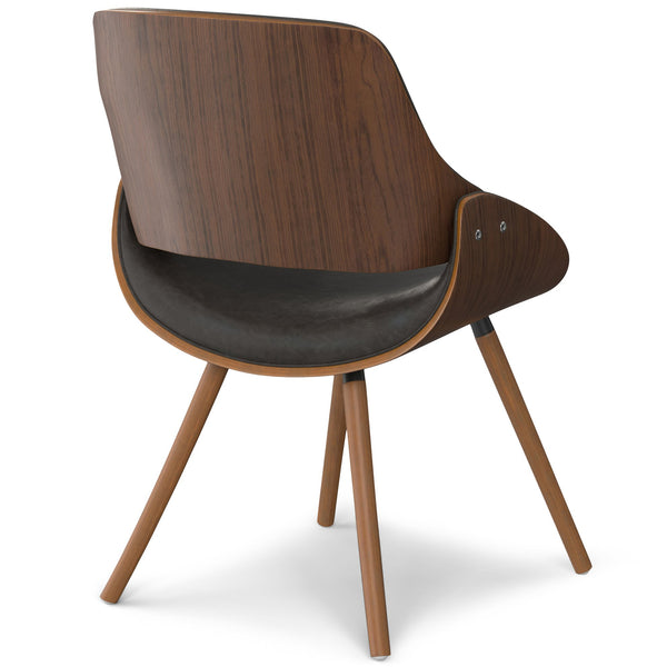 English Elm Malden Bentwood Dining Chair - Vintage Brown Vegan Leather, Stylish Comfort For Home & Office B136P158903