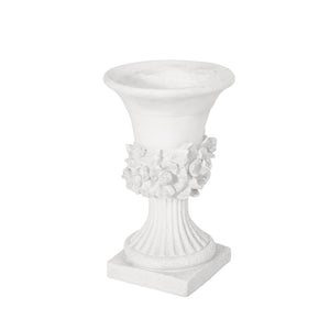 English Elm Mgo Handcrafted Urn Planter Pedestal Style Weather Resistant Patio Garden Accent 63410.00WHI