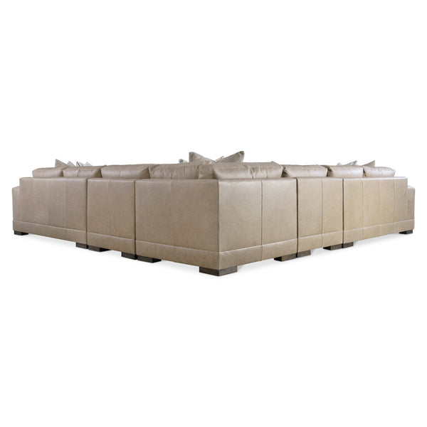 Bernhardt Bernhardt Lars Leather Sectional With Plush Deep Cushions, Wide Track Arms And Textured Wood Block Feet For Modern Living Space Comfort Tan K2092