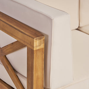 English Elm Christopher Knight Home® - Brava Club Chair - Mid-Century Modern Outdoor Seating With Water-Resistant Cushions & Acacia Frame 65545.00BGE