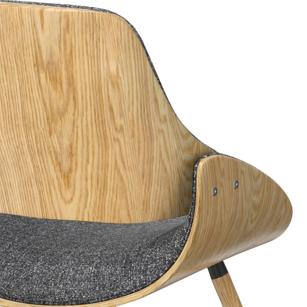 English Elm Malden Bentwood Dining Chair - Stylish Grey Woven Seat & Light Brown Frame For Modern Spaces B136P158908