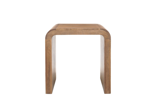 Porter Designs Porter Palencia Solid Mango Wood End Table – Stunning Waterfall Design For Organic Elegance At Home Natural Wood 05-117-07-3098