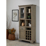 Kitchen Curio with Wine Storage Brown with Natural Wood Finish P021770 Pulaski Furniture