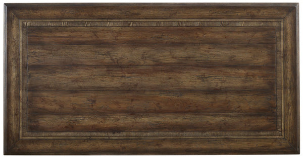 Hooker Furniture Rhapsody Rustic Walnut Writing Desk With Lyre Base, Reclaimed-Inspired Finish, Smart Storage — Classic Elegance 5070-10459