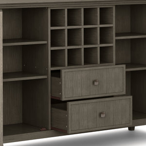 English Elm Bedford Sideboard Buffet With Wine Rack - Rustic Farmhouse Grey Storage For Dining & Living Spaces B136P158483