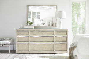 Bernhardt Bernhardt Solaria Dresser In Dune Finish — 9-Drawer Ash & White Oak Storage With Graphite Pulls And Anti-Tip 310052
