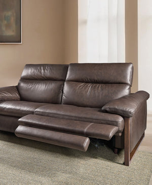 Hooker Furniture Jericho Semi-Aniline Leather Power Sofa With Sleigh Frame, Usb Port, Power Headrest, Oversized Comfort SS461-PH025-089