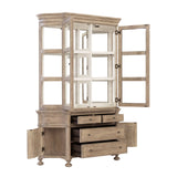 Higgins Street Curio China Cabinet Brown with Woodland Stone Finish P349-DR-K4 Pulaski Furniture