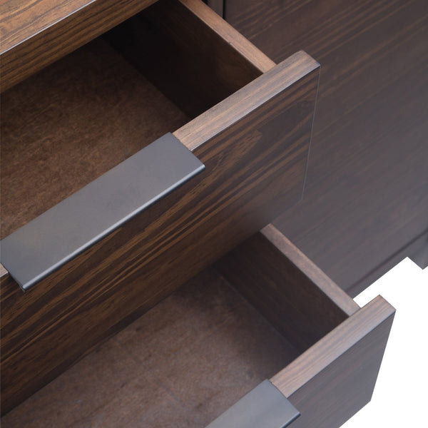 English Elm Hollander handcrafted solid wood sideboard buffet with 4 drawers, 2 doors & adjustable shelving, 54"W Dark Brown B136P158684