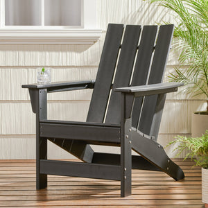 English Elm Encino Outdoor Adirondack Chair All Weather Resin Slatted Patio Seating 68172.00BLK