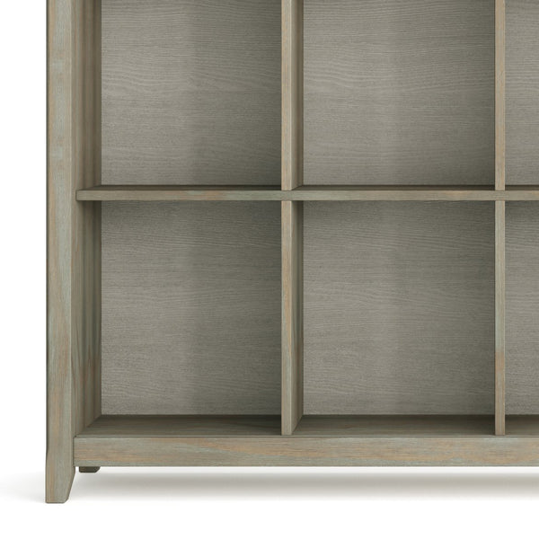 English Elm Acadian 12-Cube Storage Unit In Distressed Grey - Rustic Solid Wood Organizer For Any Room B136P158285