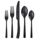 Hampton Forge Paris Hammered 20-Piece Gunmetal Flatware Set, Titanium Plated