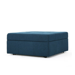 English Elm Larkin Tufted Storage Ottoman with Rolling Casters for Modern Living Rooms 53068.00NBL