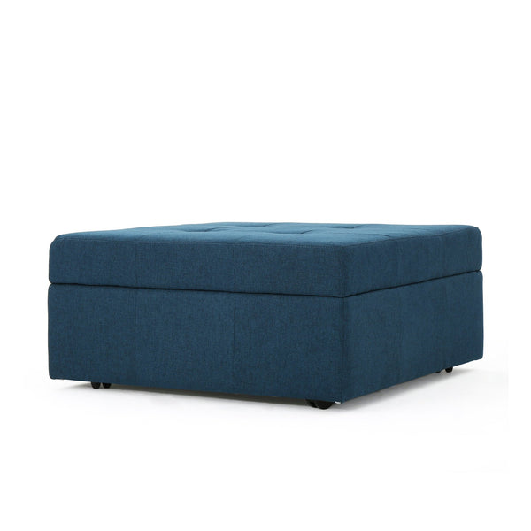 English Elm Larkin Tufted Storage Ottoman with Rolling Casters for Modern Living Rooms 53068.00NBL