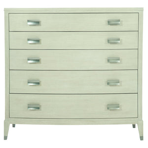 Bernhardt Bernhardt East Hampton Tall Chest With Cerused Linen Finish, Quartered Ash Veneers, 5 Drawers Elegance 395118