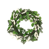 Christopher Knight Home® - Noble House - Leigh 25.5" Eucalyptus and Pine Artificial Wreath with Berries Green and White